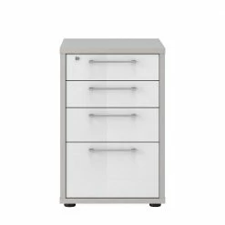 Winkel-Schreibtisch & Anstellcontainer - Emeziano (zweiteilig) 10 Winkel-Schreibtisch & Anstellcontainer - Emeziano (zweiteilig) -Tulcea Shop winkel schreibtisch anstellcontainer in platingrau weiss emeziano 03