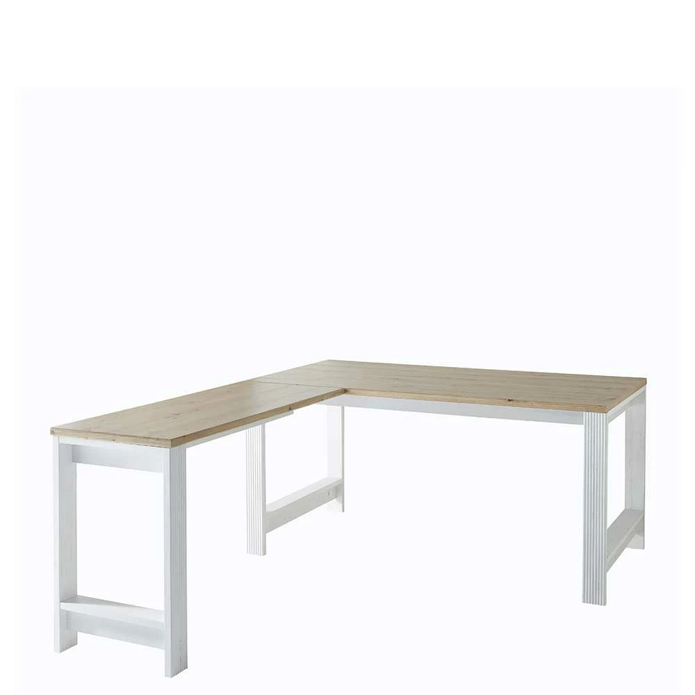 Winkel-Schreibtisch Im Landhausstil - Mehady 4 Winkel-Schreibtisch Im Landhausstil - Mehady – Bild 2