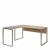 Winkelschreibtisch In Eiche & Grau - Utperio 2 Winkelschreibtisch In Eiche & Grau - Utperio -Tulcea Shop winkelschreibtisch in eiche grau mit buegelgestell utperio f
