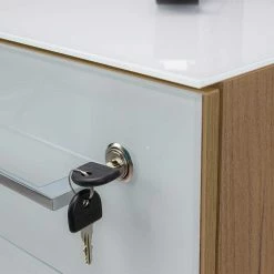 Zweifarbiges Set Schreibtisch & Rollcontainer - Laszlo (zweiteilig) -Tulcea Shop zweifarbiges set schreibtisch rollcontainer in weiss wildeiche laszlo 05